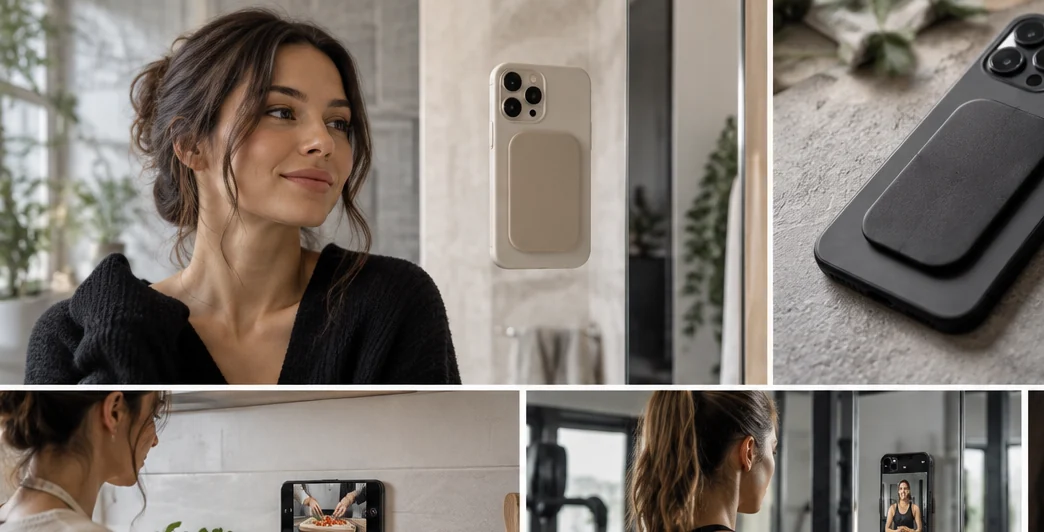 Smartphone mit Haftpad im Alltag